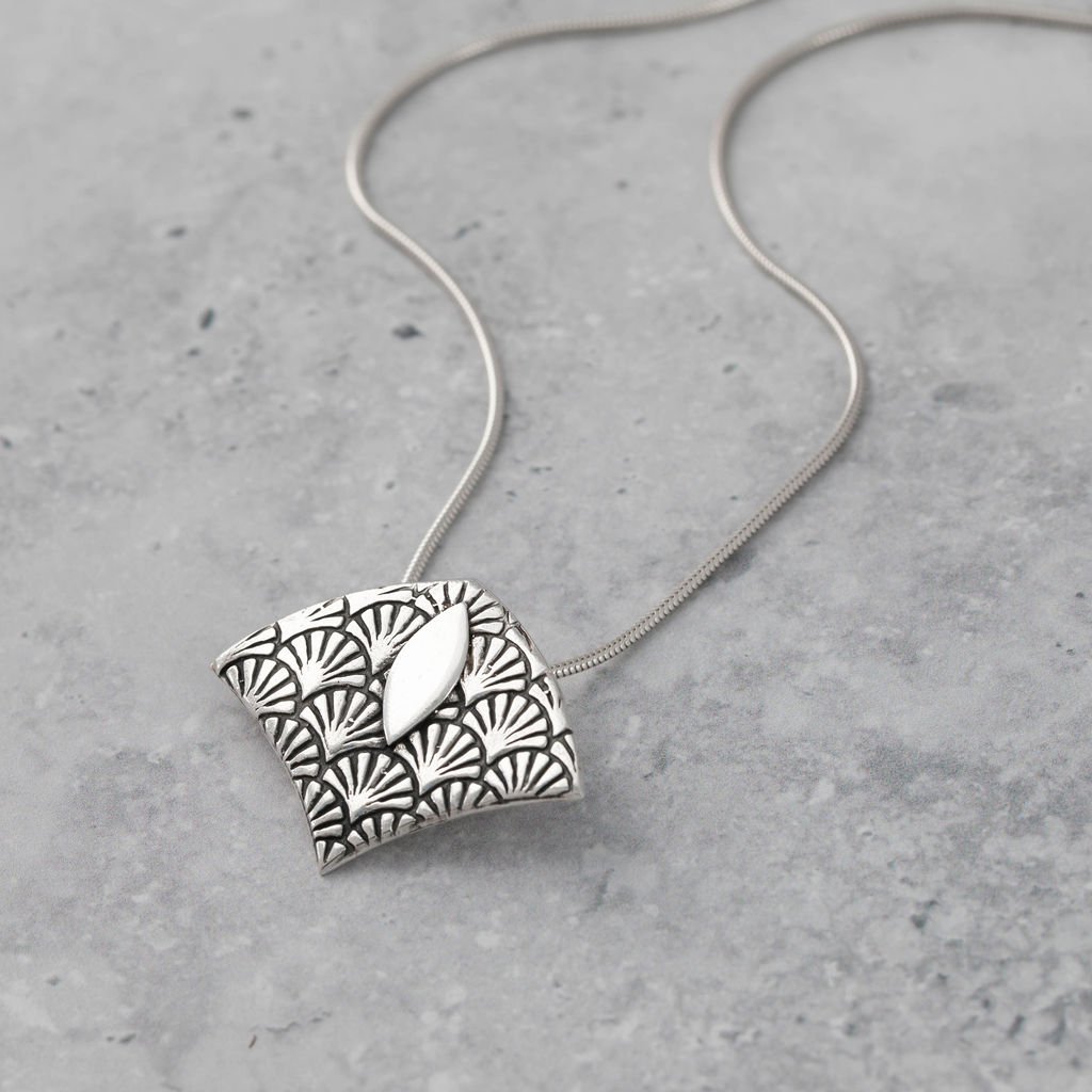 Silver art clay pendant art deco style