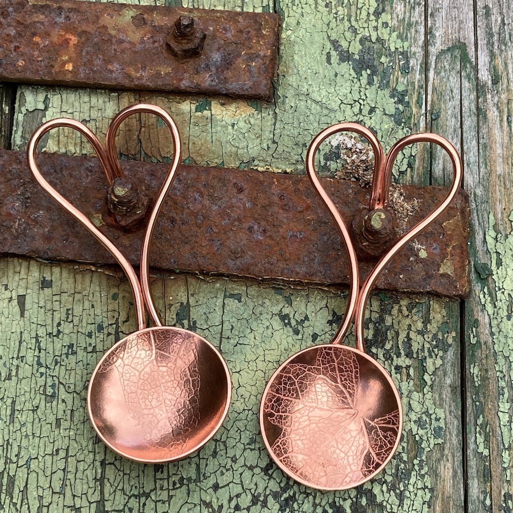 Copper love spoons