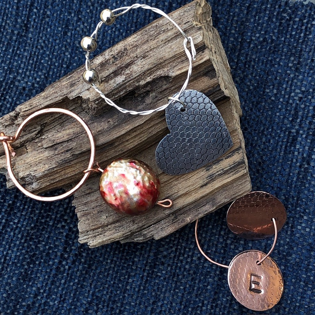 Wine glass charms with beads